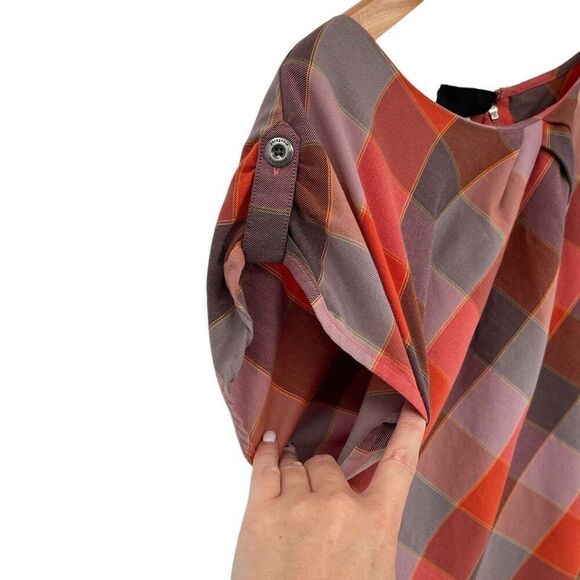 Patagonia San Benito Top Short Cap Sleeves Zip Closure Orange 52470 Women 8 - Picture 2 of 8